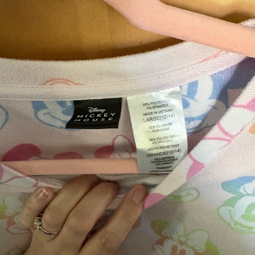 Disney Mickey & Minnie Mouse Pajama Set – Pastel Print | Size Large (12/14) - Picture 5 of 9